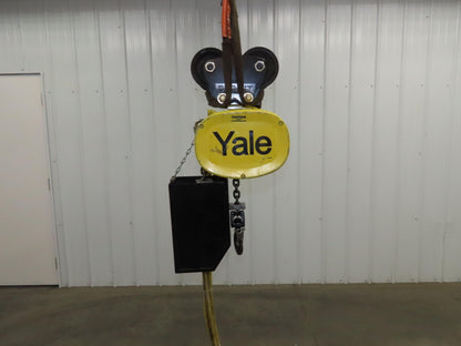 Yale KAL 1 Ton 2000Lb Pneumatic Air Chain Hoist 10' Lift Pendant w/Push Trolley