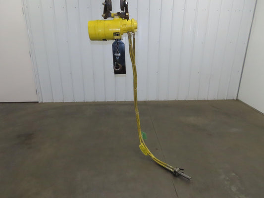 Yale KAL 1 Ton 2000Lb Pneumatic Air Chain Hoist 10' Lift Pendant w/Push Trolley