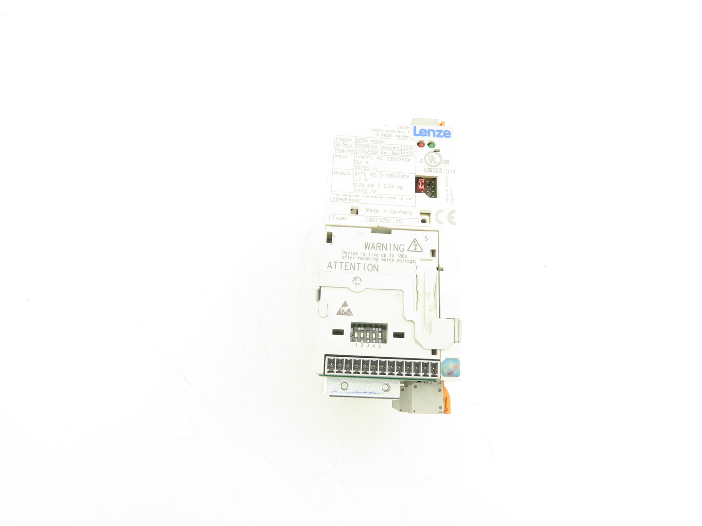 Lenze E82EV251_2C AC Drive Frequency Inverter VFD .25kW/.34Hp 230V 3PH