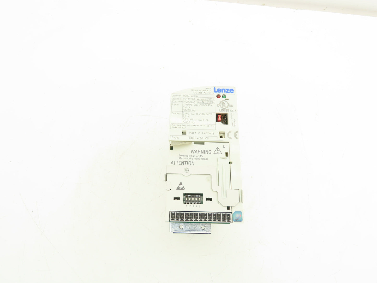 Lenze E82EV251_2C AC Drive Frequency Inverter VFD .25kW/.34Hp 230V 3PH