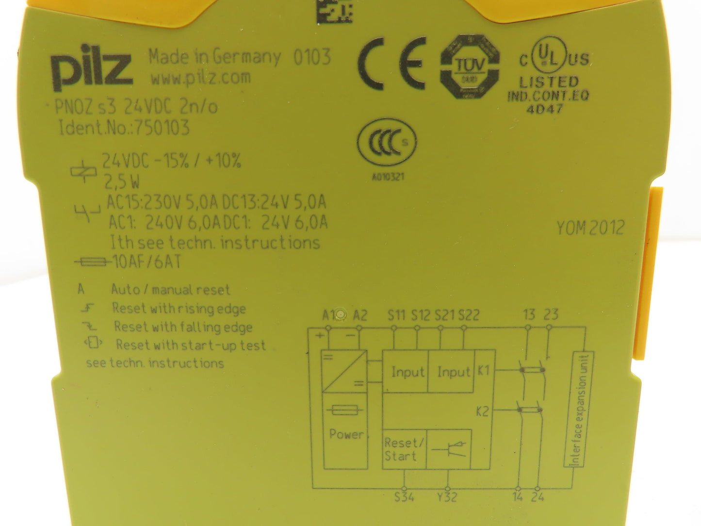 PILZ PNOZ 750103 S3 Safety Relay 24 VDC 2N/O Switchgear Lot of 2