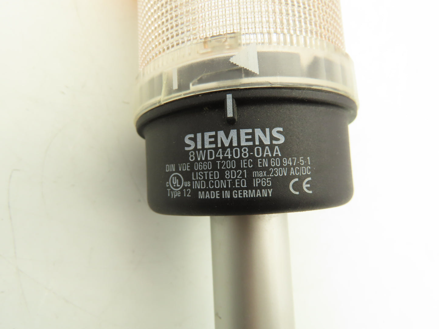 Siemens 8WD4408-0AA Signaling Column Stack Light Tower Red Amber Clear 70mm 230V