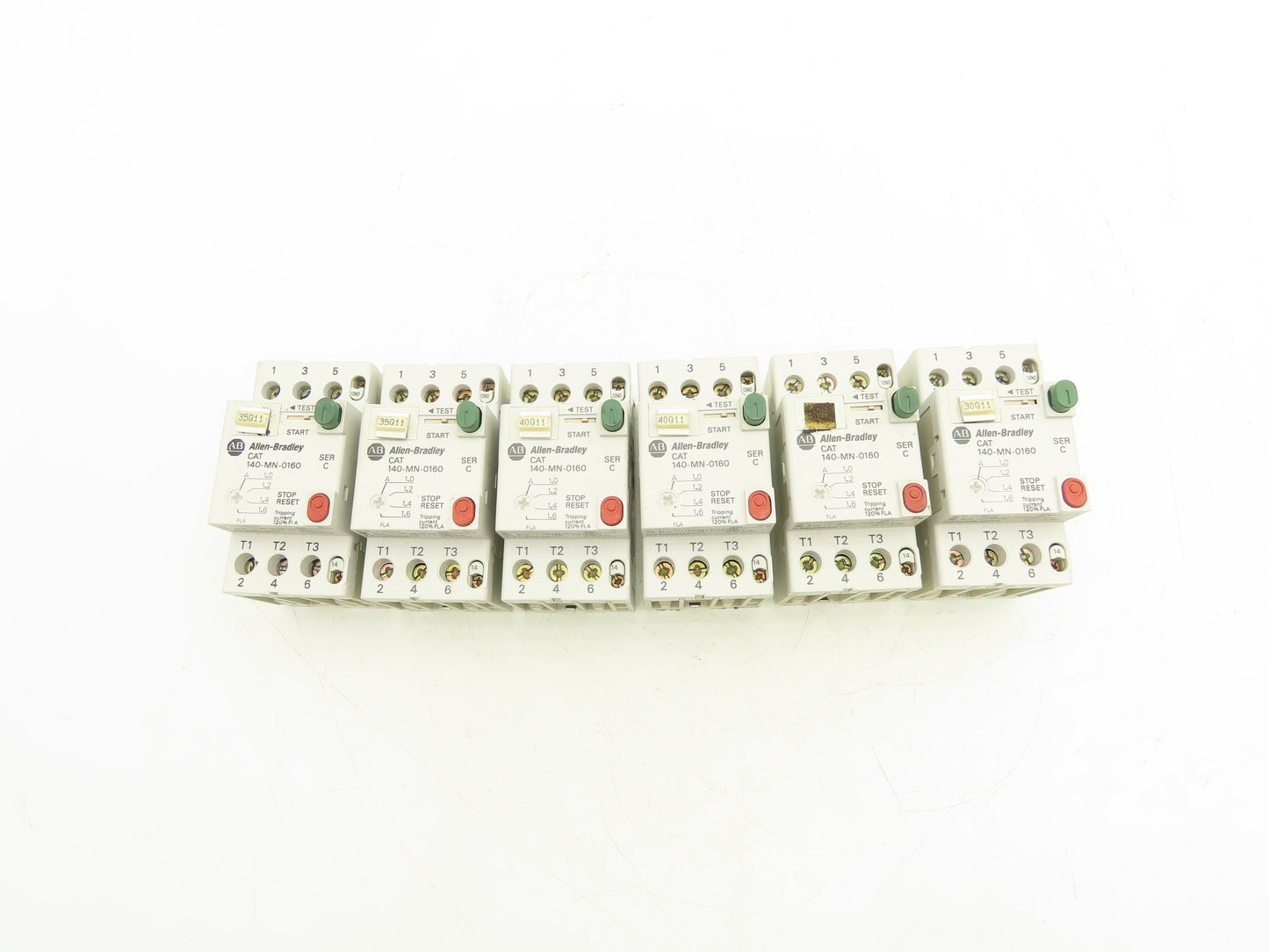 Allen Bradley 140-MN-0160 Manual Motor Starter Breaker 1.6A Variable Lot of 6