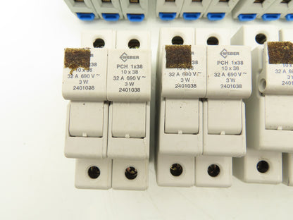 Gould Weber 10x38 Fuse Holder 1PH 2PH 3PH Mixed 600V 30A Lot of 17