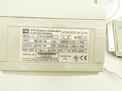 Sumitomo MTS NTAC2000 Motor Drive 480VAC Input 400Hz 3.4A Output Panel