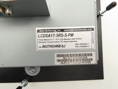 Mass Multimedia LCDSA17-5RS-S-PM PanelView Operator Touchscreen Monitor 17.1"