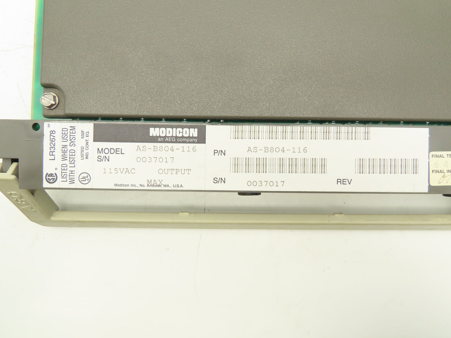 Modicon AEG AS-B804-116 Output Module 115VAC 16 Point Lot Of 5
